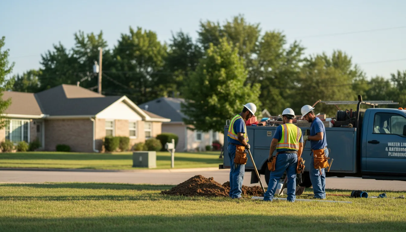 Residential water line and bathroom plumbing service in Saint Lucas, IA